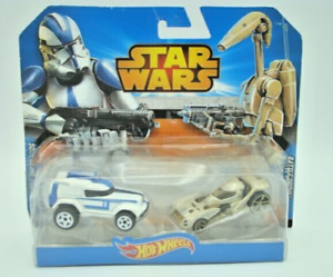 Hot Wheels Star Wars Auto 2er-Pack #4 501St Clone Trooper + Battle Droid Neu in Verpackung DMG