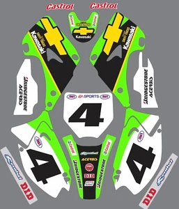 Graphic Kit 2003-2012 Kawasaki KX125 250 KX250 125 Chevy Decals graphic sticker - Picture 1 of 1