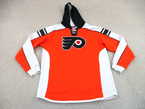 Philadelphia Flyers Sweater Womens Large Orange NHL Hockey Outdoors Ladies A54 * Cover