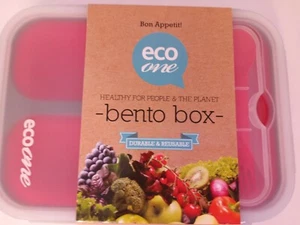 Eco One Bento Box Collapsible 3 Section BPA Free Silicone Lunch Box Red*New* - Picture 1 of 3
