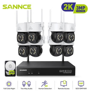 Cámara de vigilancia SANNCE 3MP WLAN PTZ 10CH NVR audio bidireccional visión nocturna a color - Imagen 1 de 24