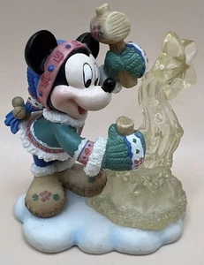 Disney Mickey Mouse Esculpir Hielo Estatuilla Navidad ~ Vintage Enesco - Imagen 1 de 8