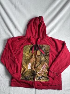 Moletom com capuz Everlast Joe Louis marrom bombardeiro zíper completo vermelho masculino GG * - Imagem 1 de 4