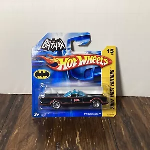2007 Hot Wheels #15 First Editions 15/36 TV Batmobile Black on Short Card - Picture 1 of 3