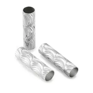 20x Silver Aluminum Tube Beads Metal Column Large Hole Beads Spacer Craft 29x8mm - Picture 1 of 8