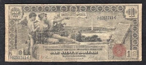 FR. 224 1896 $1 ONE DOLLAR “EDUCATIONAL” SILVER CERTIFICATE CURRENCY NOTE - Picture 1 of 2