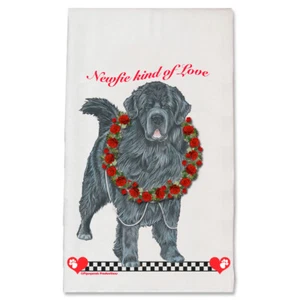 Newfoundland Newfie Valentine's Day Kitchen Dish Towel Pet Gift - Picture 1 of 1