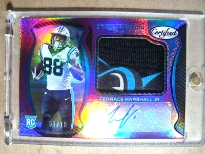 2021 Terrace Marshall Jr. Certified Purple Rookie Autograph Logo Patch RC /10 🔥 - Image 1 of 3