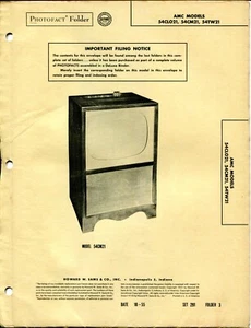 AMC 54CLO21/54CM21/54TW21 1955 carpeta fotofactos manual servicio de televisión - Imagen 1 de 3