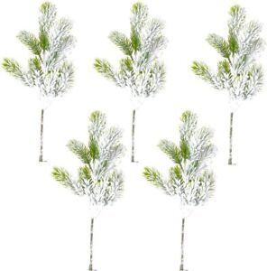 Home Holiday Snowy Christmas Pine Picks Sprays Artificial Pine Needles Branches