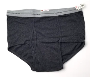 Vintage Fruit Of The Loom Briefs Heather Black Fashion Color X-Large 90's/00 HTF - Picture 1 of 7