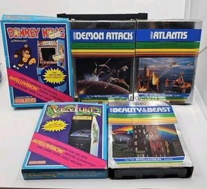 LOTE de juegos Intellivision Atlantis Demon Attack Venture Donkey Kong Beauty & Beast - Imagen 1 de 24