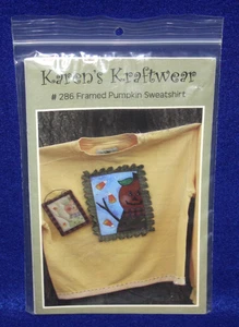 Framed Pumpkin Sweatshirt by Karen's Kraftwear Sewing Pattern Applique #286 NEW - Picture 1 of 2