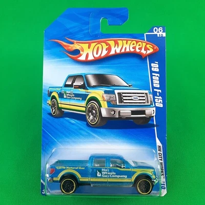 2010 Hot Wheels #114 '09 Ford F-150 Blue City Works 6/10 Yellow Rim Black PR5 - Image 1 of 4
