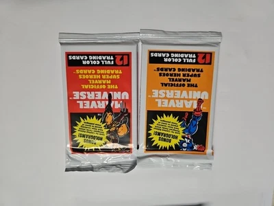 Tarjetas coleccionables Marvel Universe Series 1 Impel 1990 - 2 paquetes sellados de fábrica Foto 1 de 2