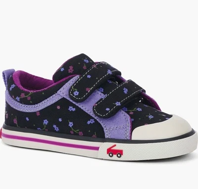 Новый с ярлыками $52 см. Kai Run Robyne черный цветочный холст кроссовок Baby US4/EU19/UK3 - Изображение 1 из 4