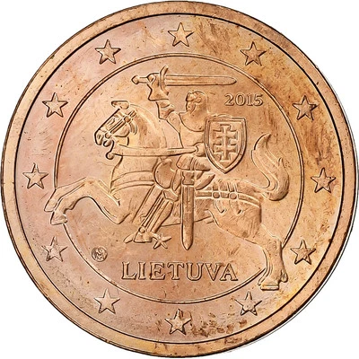 [#1511195] Lithuania, 2 Euro Cent, 2015, Vilnius, Copper Plated Steel, MS - Image 1 of 2