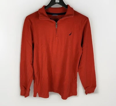 Suéter Pullover Rojo Media Cremallera Algodón Nautica Niños Talla XL/18-20 Foto 1 de 4