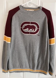 Vintage Y2K Ecko Unltd. Sweater Gray Big Logo Hip Hop Skater Punk Grunge Men XL - Picture 1 of 6