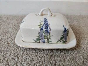L & Sons Ltd Hawley English Ware Floral Cheese Keeper Butter Dish Ceramic 1940s - Bild 1 von 7