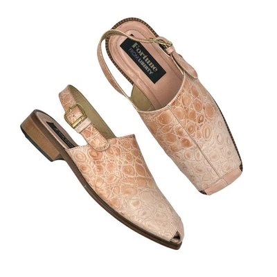 Fortune by Liberty Leather Peach Crocodile Embossed Buckle Dress Shoes Men 9.5 - Image 1 of 4