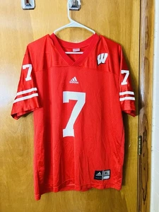 Adidas Wisconsin Badgers Youth XL(18/20) Red Football Jersey #7 Minor Read - Picture 1 of 9