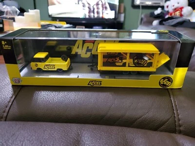 M2 1/64 Hauler 1964 ford econoline 1988 mustang gt & clear trailer accel r52 NIB - Image 1 of 4