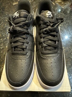 [CT2302-002] Mens Nike Air Force 1 Low '07 'Black White Pebbled Leather' - Image 1 of 4