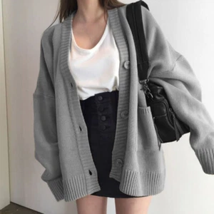 Women Loose Cardigan Sweater V Neck Jumper Casual Knit Button Outerwear Warm - Picture 1 of 17