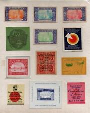 2 pages vintage(1930s & 40s) stamp club  & Exhibition Poster Stamps