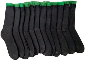 12 PK of Yacht & Smith Kids Premium Cotton Crew Socks Black 4-6 - Boys Crew Sock - Picture 1 of 2