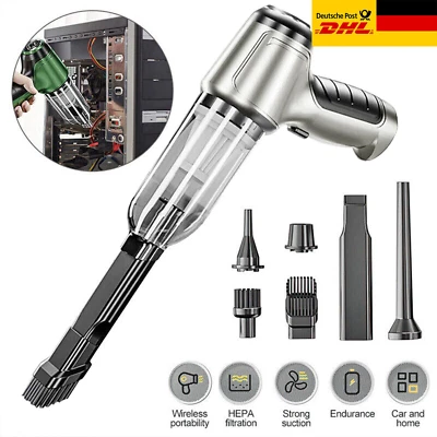 12000Pa Mini Handstaubsauger Kabellos Staubsauger Nass/Trocken Akku Auto Haus - Bild 1 von 4