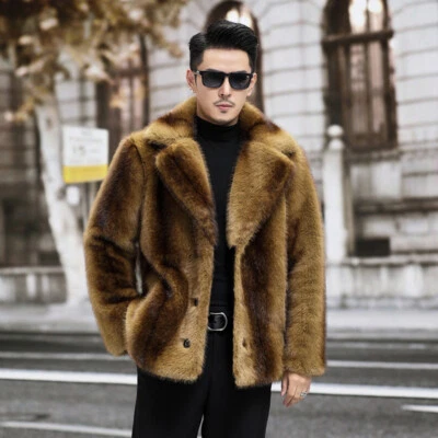 Nuevo abrigo de invierno de terciopelo de visón de zorro de piel de visón dorado para hombre de piel de visón de visón de piel 2024 Foto 1 de 4
