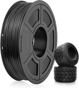 SUNLU TPU Filament do drukarki 3D 1,75 mm +/- 0,02 mm Czarny 0,5 kg / Szpula Elastyczna - Zdjęcie 1 z 6