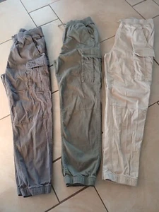 3 Cargohosen für Jungen Gr.158 beige, oliv, grau Baumwolle - Bild 1 von 3