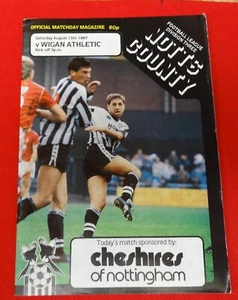 1987 Notts County versus Wigan Athletic Division 3 Official Matchday Programme - Picture 1 of 13