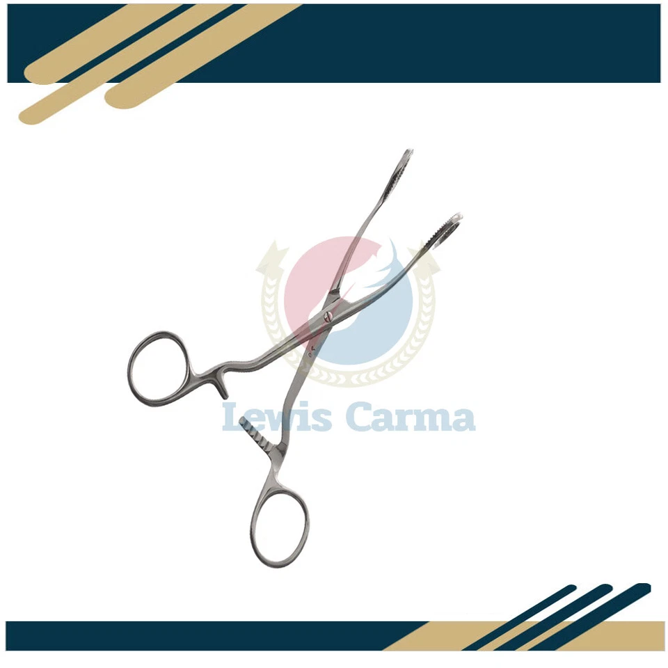 Pinza de agarre de lengua Collings, recta, no estéril, acero inoxidable, 17 cm Foto 1 de 1