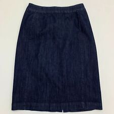 Coldwater Creek Denim Jean Pencil Skirt Women's 10 Dark Blue Straight Stretch