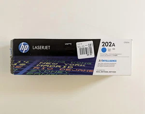 Genuine HP 202A CF501A Cyan Original LaserJet Toner Cartridge - New Open Box - Zdjęcie 1 z 4