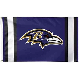 WinCraft Baltimore Ravens 3' x 5' Vertical Stripes Deluxe Single-Sided Flag - Picture 1 of 3
