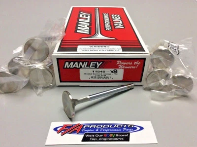 Manley 11545-8 1.600" Small Block Chevy +.100" Race Flo Exhaust Valves Set Of 8 - Bild 1 von 4
