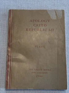 Apology Crito Republic I-II Plato The Great Books Foundation Chicago - Imagen 1 de 5