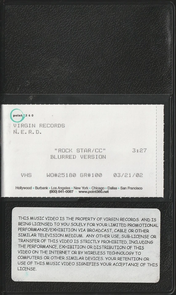 N.E.R.D._Rock Star (Blurred Version) 2002 VHS Promo Music Video Tape - Image 1 of 1