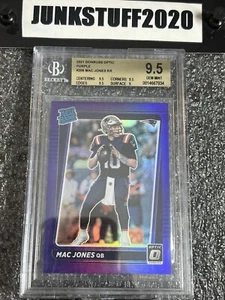 2021 Donruss Optic Mac Jones BGS 9.5 /50 Purple SSP Prizm Rated Rookie RC - Picture 1 of 4