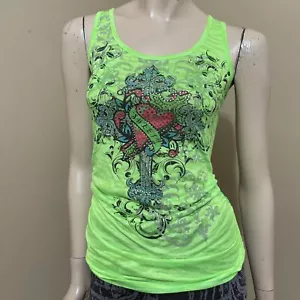 Camicia da donna al neon lime poliestere casual estiva elasticizzata trasparente taglia S - Foto 1 di 19