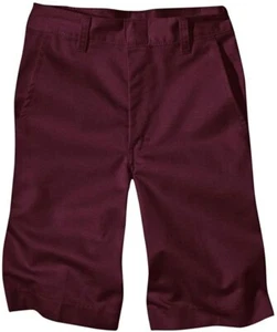 Dickies Boys Burgundy Shorts 54362-BRG Flat Front School Uniform Sizes 14 to 20 - Picture 1 of 1