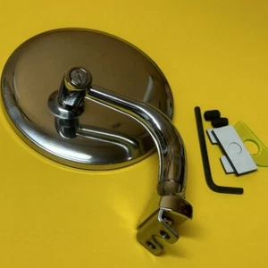 Espejo Drop Peep 4" Brazo Corto Curvo Acero Cromado Metal AAA - Imagen 1 de 5