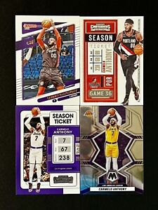 (4) Card Carmelo Anthony Lot - Donruss, Contenders, & Mosaic