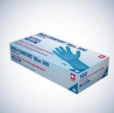 AMPRI Med Comfort Blue 300 Nitril-Einmal-Untersuchungshandschuhe Blau 30cm XS,S,M,L,XL