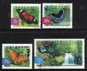 1 AUSTRALIA 2004 FAUNA AND FLORA (7th SERIES)"RAINFOREST BUTTERFLIES"SET VFU/MNH - Picture 1 of 1